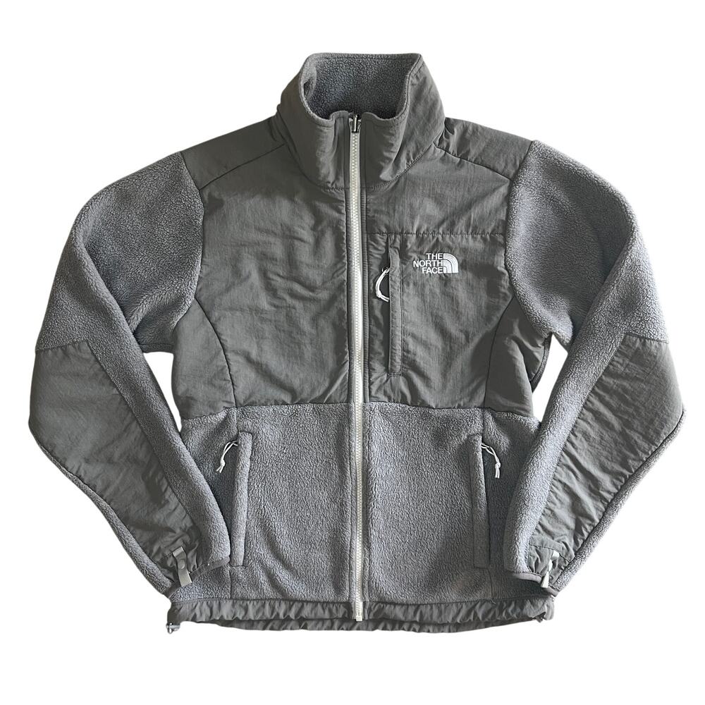 The North Face Polartec Recycled Fleece Jacket Womens Small Gray Full Zip
